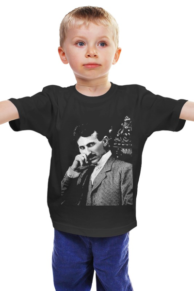 Заказать детскую футболку в Москве. Детская футболка классическая унисекс Никола Тесла от Алексей Матвеев - готовые дизайны и нанесение принтов.
