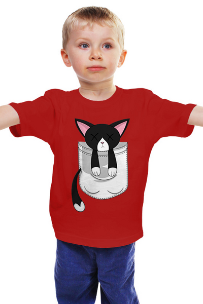 Заказать детскую футболку в Москве. Детская футболка классическая унисекс Котёнок от nadegda - готовые дизайны и нанесение принтов.