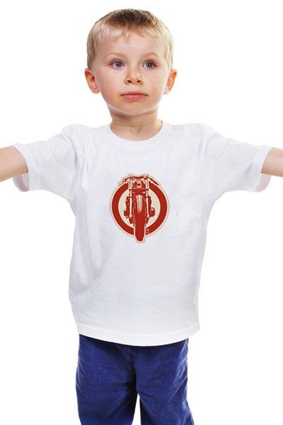 Заказать детскую футболку в Москве. Детская футболка классическая унисекс Moto Retro Cafe от klip - готовые дизайны и нанесение принтов.