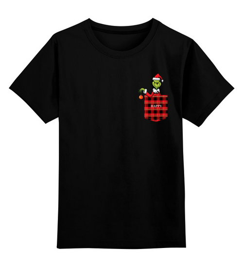 Заказать детскую футболку в Москве. Детская футболка классическая унисекс Карманный Гринч от DED MOROZ - готовые дизайны и нанесение принтов.