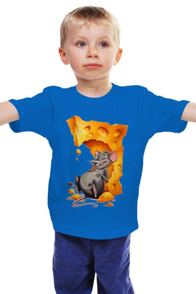 Заказать детскую футболку в Москве. Детская футболка классическая унисекс Сырный мышь от ПРИНТЫ ПЕЧАТЬ  - готовые дизайны и нанесение принтов.