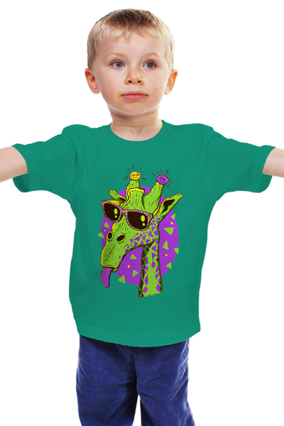 Заказать детскую футболку в Москве. Детская футболка классическая унисекс Забавный жираф от Yaroslava - готовые дизайны и нанесение принтов.