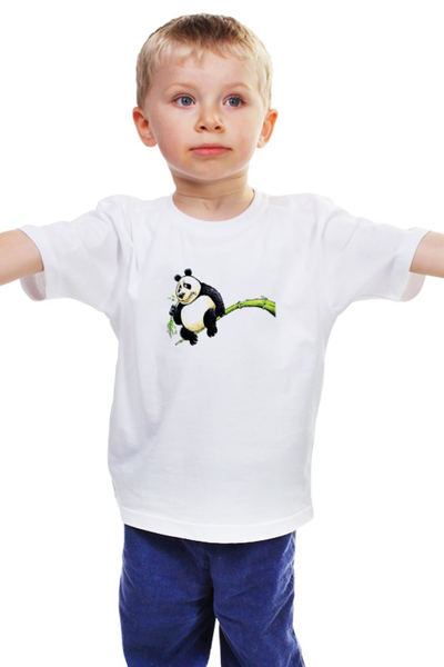 Заказать детскую футболку в Москве. Детская футболка классическая унисекс Панда на ветке от ПРИНТЫ ПЕЧАТЬ  - готовые дизайны и нанесение принтов.