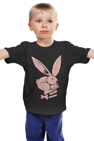 Заказать детскую футболку в Москве. Детская футболка классическая унисекс PlayBoy/Зайчик  от crash - готовые дизайны и нанесение принтов.