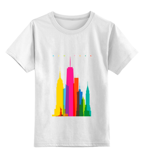 Заказать детскую футболку в Москве. Детская футболка классическая унисекс Нью-Йорк от Виктор Гришин - готовые дизайны и нанесение принтов.