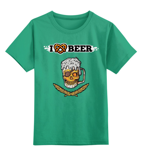 Заказать детскую футболку в Москве. Детская футболка классическая унисекс Я люблю пиво от Leichenwagen - готовые дизайны и нанесение принтов.