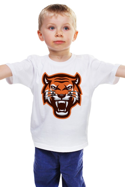 Заказать детскую футболку в Москве. Детская футболка классическая унисекс Tiger от Polilog - готовые дизайны и нанесение принтов.
