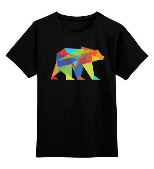 Заказать детскую футболку в Москве. Детская футболка классическая унисекс Геометрический Медведь от printik - готовые дизайны и нанесение принтов.