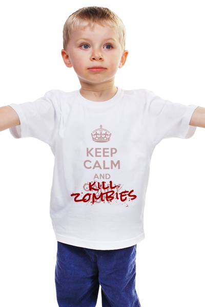Заказать детскую футболку в Москве. Детская футболка классическая унисекс KILL ZOMBIES от Михаил Авилкин - готовые дизайны и нанесение принтов.
