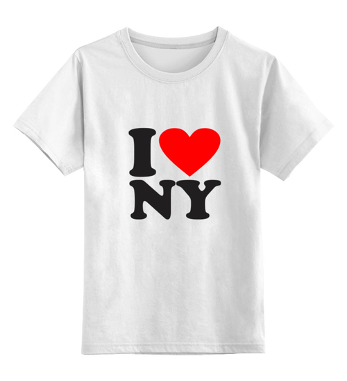 Заказать детскую футболку в Москве. Детская футболка классическая унисекс i love NY от pyzhik - готовые дизайны и нанесение принтов.