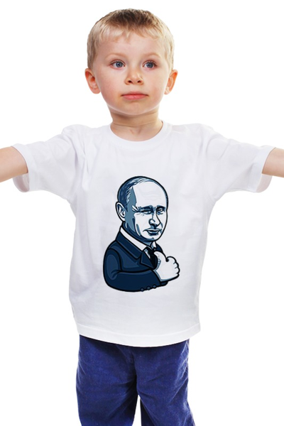 Заказать детскую футболку в Москве. Детская футболка классическая унисекс Путин - like от dizer - готовые дизайны и нанесение принтов.
