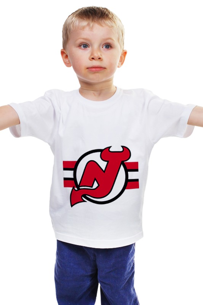 Заказать детскую футболку в Москве. Детская футболка классическая унисекс New Jersey Devils от kspsshop - готовые дизайны и нанесение принтов.