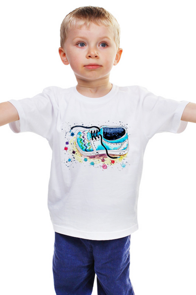 Заказать детскую футболку в Москве. Детская футболка классическая унисекс Летние кеды от Ира Даненко - готовые дизайны и нанесение принтов.