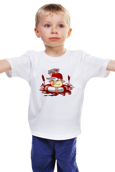 Заказать детскую футболку в Москве. Детская футболка классическая унисекс Купание в камышах от ПРИНТЫ ПЕЧАТЬ  - готовые дизайны и нанесение принтов.