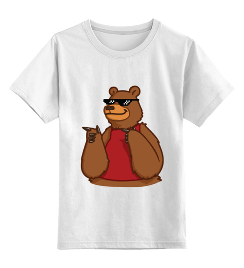 Заказать детскую футболку в Москве. Детская футболка классическая унисекс Миша тусовщик от Easy-store - готовые дизайны и нанесение принтов.