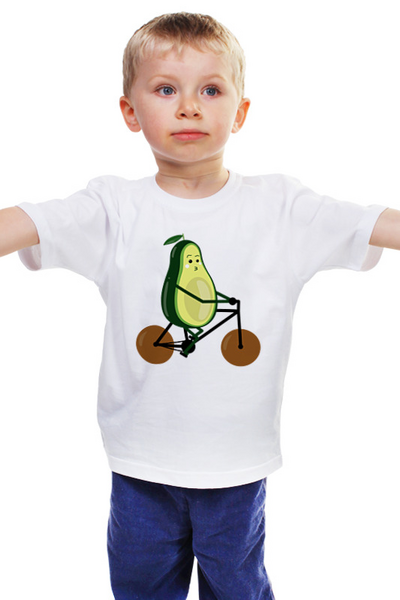 Заказать детскую футболку в Москве. Детская футболка классическая унисекс Авокадо велосипедист от Наталья Хахлина - готовые дизайны и нанесение принтов.