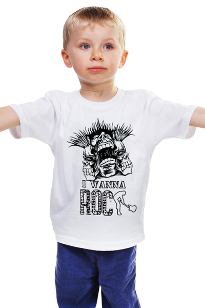 Заказать детскую футболку в Москве. Детская футболка классическая унисекс I Wanna Rock W от Павел Азаренков - готовые дизайны и нанесение принтов.