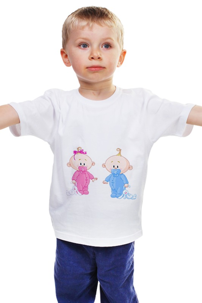 Заказать детскую футболку в Москве. Детская футболка классическая унисекс Дочка или Сыночек от Ирина - готовые дизайны и нанесение принтов.