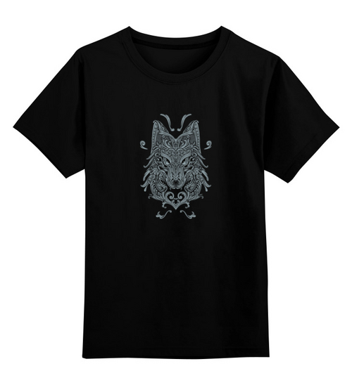 Заказать детскую футболку в Москве. Детская футболка классическая унисекс Узорный волк от ISliM - готовые дизайны и нанесение принтов.
