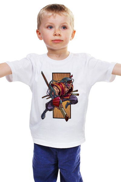 Заказать детскую футболку в Москве. Детская футболка классическая унисекс Самурай от aleks_say - готовые дизайны и нанесение принтов.
