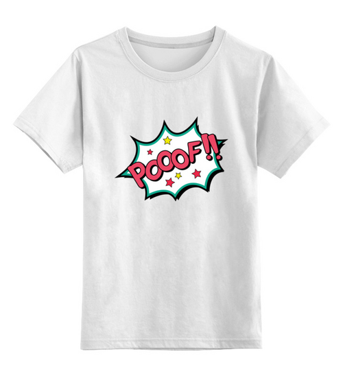 Заказать детскую футболку в Москве. Детская футболка классическая унисекс  Pooof! от THE_NISE  - готовые дизайны и нанесение принтов.