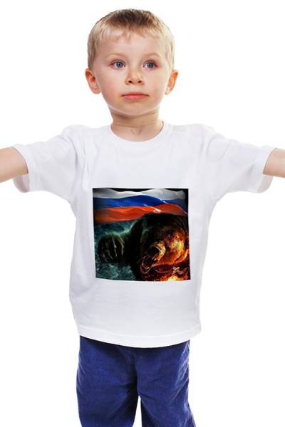 Заказать детскую футболку в Москве. Детская футболка классическая унисекс Оскал русского медведя от jomojo - готовые дизайны и нанесение принтов.