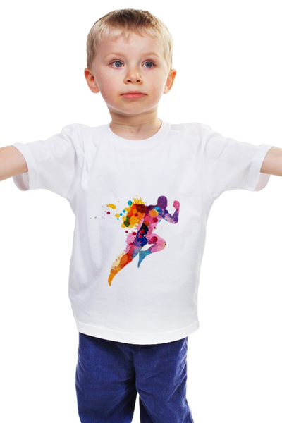 Заказать детскую футболку в Москве. Детская футболка классическая унисекс Бегун  от ПРИНТЫ ПЕЧАТЬ  - готовые дизайны и нанесение принтов.