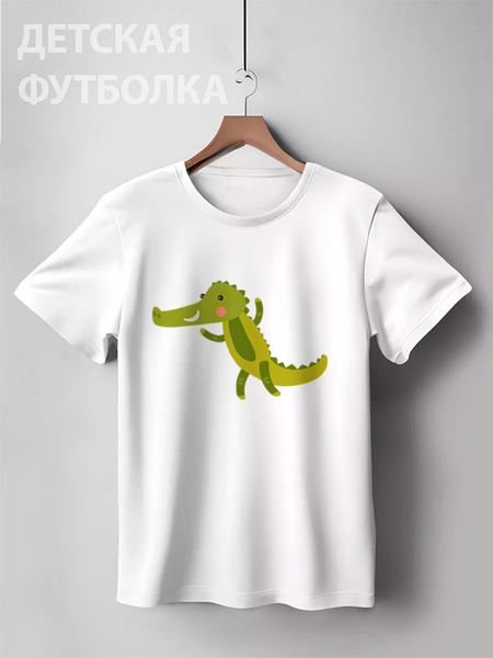 Заказать детскую футболку в Москве. Детская футболка классическая унисекс Крокодил от Romanova - готовые дизайны и нанесение принтов.
