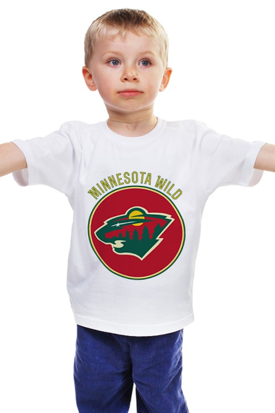 Заказать детскую футболку в Москве. Детская футболка классическая унисекс minnesota wild от kspsshop - готовые дизайны и нанесение принтов.