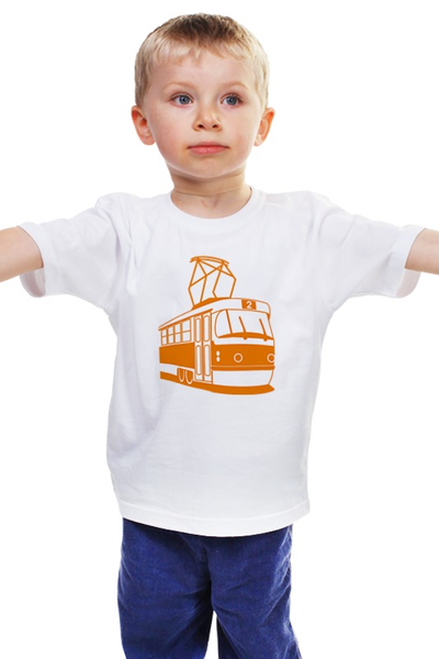 Заказать детскую футболку в Москве. Детская футболка классическая унисекс Трамвай  от Vinli.shop  - готовые дизайны и нанесение принтов.