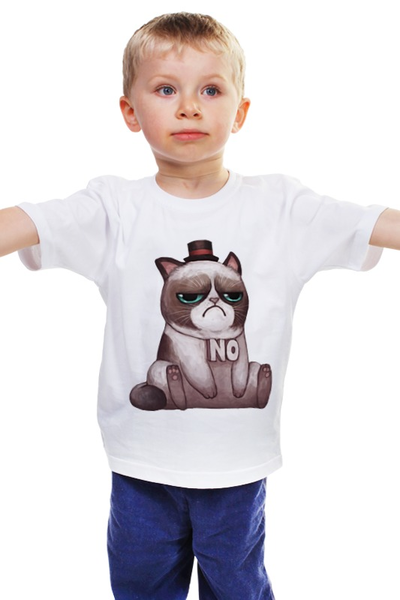 Заказать детскую футболку в Москве. Детская футболка классическая унисекс Котик НЕТ от mug-shop - готовые дизайны и нанесение принтов.