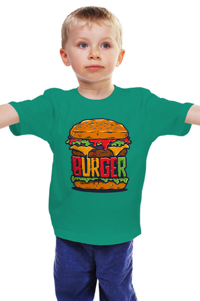 Заказать детскую футболку в Москве. Детская футболка классическая унисекс BURGER от balden - готовые дизайны и нанесение принтов.