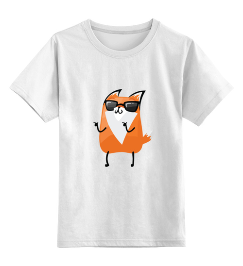 Заказать детскую футболку в Москве. Детская футболка классическая унисекс Лиса тусовщица от Easy-store - готовые дизайны и нанесение принтов.