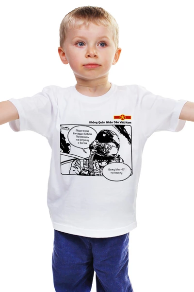 Заказать детскую футболку в Москве. Детская футболка классическая унисекс ВВС Вьетнама от Рустам Юсупов - готовые дизайны и нанесение принтов.