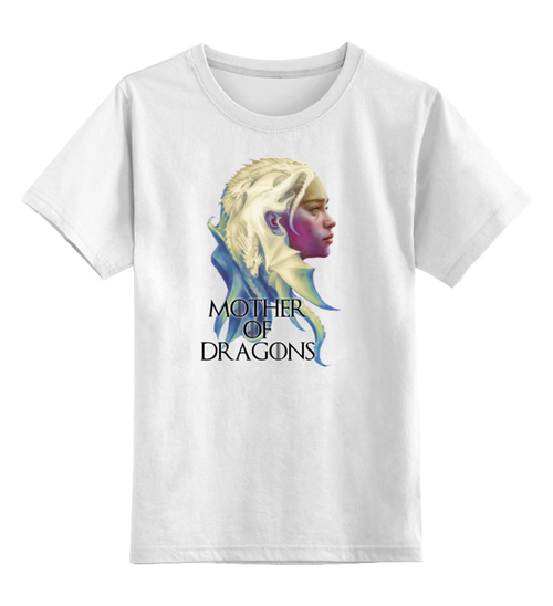 Заказать детскую футболку в Москве. Детская футболка классическая унисекс Mother of dragons от Петр Золотухин - готовые дизайны и нанесение принтов.