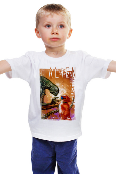Заказать детскую футболку в Москве. Детская футболка классическая унисекс ⚠Alien&DOG⚠ от balden - готовые дизайны и нанесение принтов.