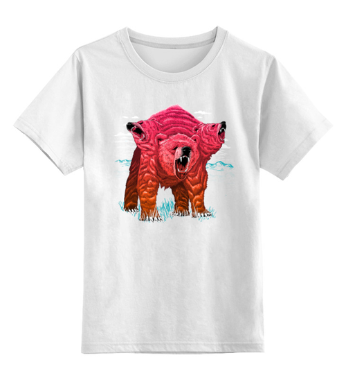 Заказать детскую футболку в Москве. Детская футболка классическая унисекс Трёхголовый Медведь от printik - готовые дизайны и нанесение принтов.