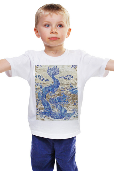 Заказать детскую футболку в Москве. Детская футболка классическая унисекс Водяной дракон. от Eva De Peron.  - готовые дизайны и нанесение принтов.
