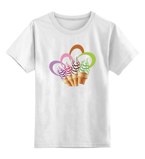 Заказать детскую футболку в Москве. Детская футболка классическая унисекс Мороженое от elvis - готовые дизайны и нанесение принтов.