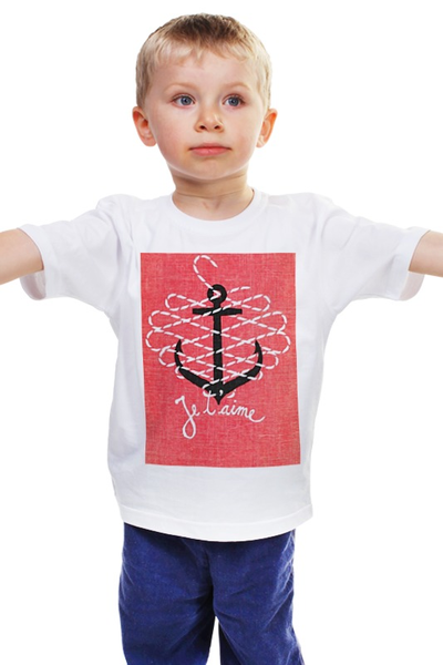 Заказать детскую футболку в Москве. Детская футболка классическая унисекс Je t'aime от PUGGYSHOP - готовые дизайны и нанесение принтов.