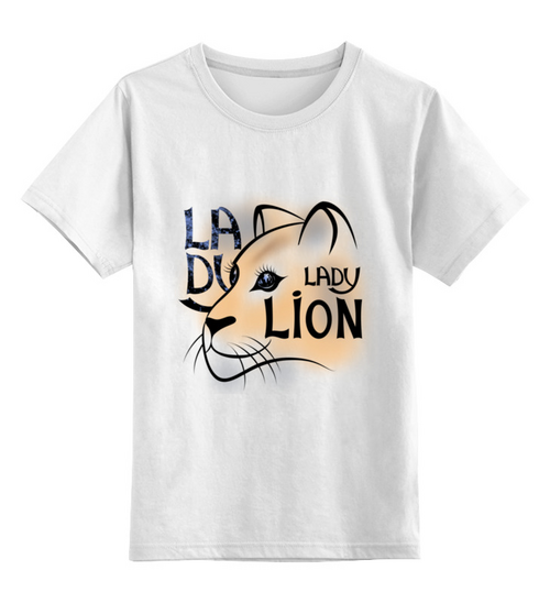 Заказать детскую футболку в Москве. Детская футболка классическая унисекс LADY LION от ELENA ZHARINOVA - готовые дизайны и нанесение принтов.