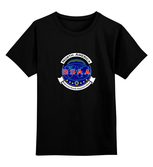 Заказать детскую футболку в Москве. Детская футболка классическая унисекс Resident Evil. BSAA от game-fan - готовые дизайны и нанесение принтов.
