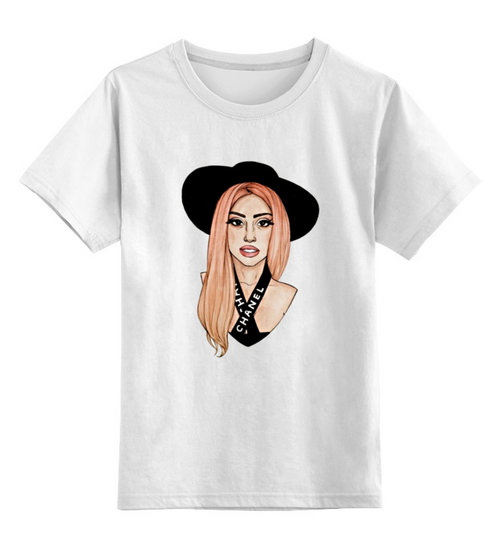 Заказать детскую футболку в Москве. Детская футболка классическая унисекс Lady Gaga                     от Savara - готовые дизайны и нанесение принтов.