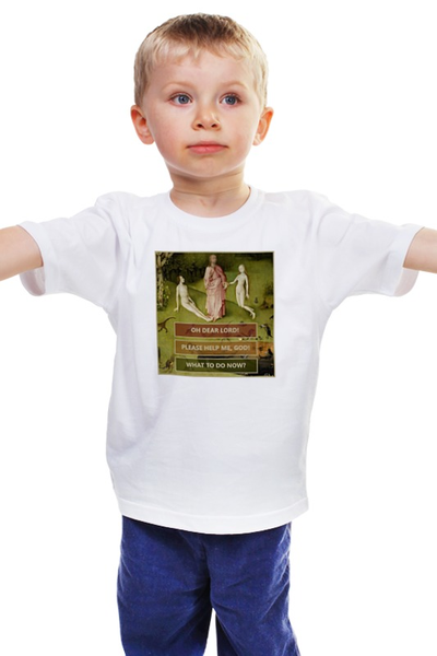 Заказать детскую футболку в Москве. Детская футболка классическая унисекс What to do? от Human Design - готовые дизайны и нанесение принтов.