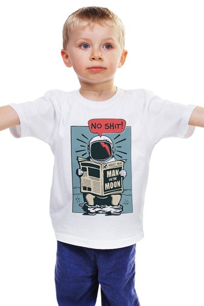 Заказать детскую футболку в Москве. Детская футболка классическая унисекс Костмонавт от originals - готовые дизайны и нанесение принтов.
