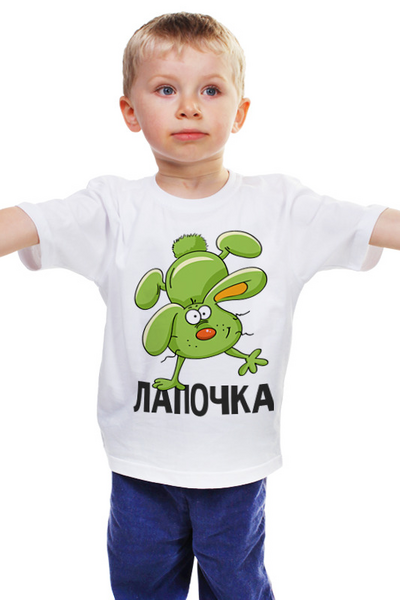 Заказать детскую футболку в Москве. Детская футболка классическая унисекс лапочка от queen  - готовые дизайны и нанесение принтов.