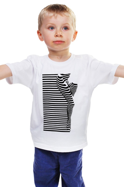 Заказать детскую футболку в Москве. Детская футболка классическая унисекс Иллюзия полос от Ксения Золотухина - готовые дизайны и нанесение принтов.