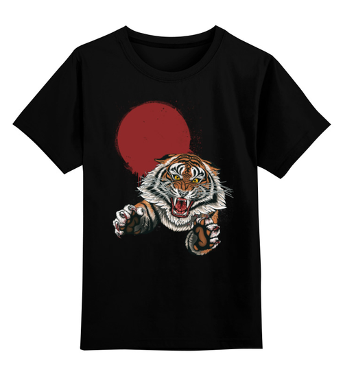 Заказать детскую футболку в Москве. Детская футболка классическая унисекс Бросок тигра от printik - готовые дизайны и нанесение принтов.