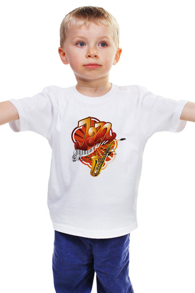 Заказать детскую футболку в Москве. Детская футболка классическая унисекс Джаз апельсиновый.  от Zorgo-Art  - готовые дизайны и нанесение принтов.