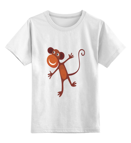 Заказать детскую футболку в Москве. Детская футболка классическая унисекс Веселая обезьяна от denis01001 - готовые дизайны и нанесение принтов.